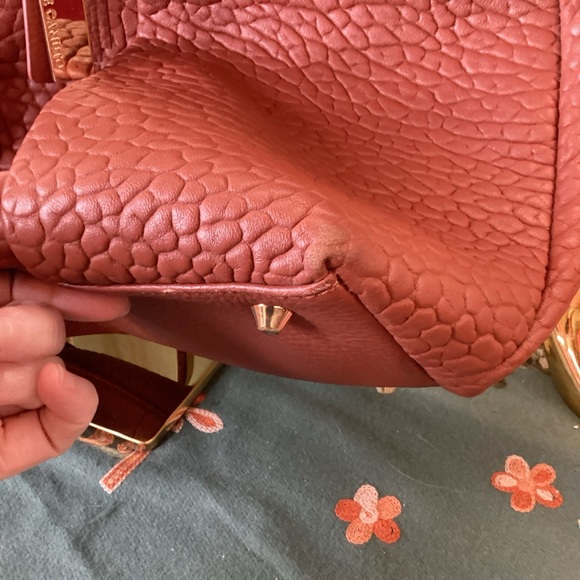 Vince Camuto Steph Lamb Leather Pleated Tote Bag in Warm Spice - Picture 6 of 8